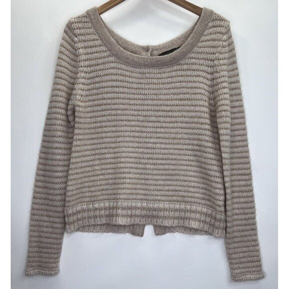Anthropologie Charlotte Tarantola Striped Button Back Sweater NWOT Size Large - Picture 1 of 8